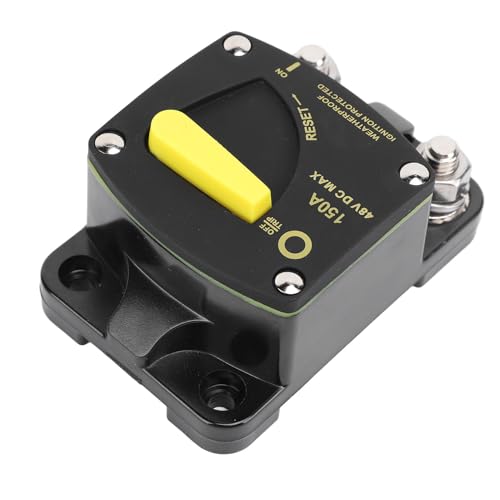 Acouto Automatischer Leistungsschalter 12 V Bis 48 V DC Manual Reset Automatic Leiterschalter für RV Marine Boote Trolling Motors Stereo -Batterien Solarsysteme 100a Bis Zum Aktuellen EF (150A) von Acouto
