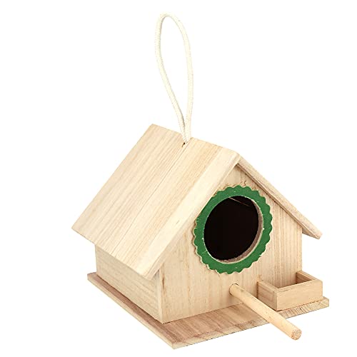Acouto Birds House, 7,2 -Zoll -Schloss, 6,2 Zoll DREI Optionale Farben Kiefernhaus für Vögel Fütterungsstation Ruhestation, Hergestellt aus Paulownia (Green) von Acouto