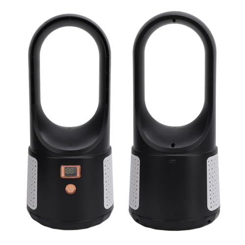 Acouto Blattloser Schreibtischventilator, Turbo -aufgeladener Luftstrom, 6 Windgeschwindigkeiten, Tragbarer Ruhiger Lüfter für Zuhause und Büro (BLACK) von Acouto