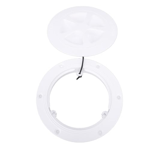 Acouto Boat Deck Plate Inspection Lukenabdeckung 4 Zoll ABS Marine Deck Plate mit Abnehmbarer Abdeckung für Kajakyachtboote (WHITE) von Acouto
