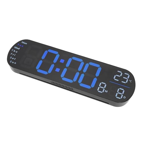 Acouto Digitale Wanduhr Großes Display mit Fernbedienung Auto Helligkeit LED 12 24H -Modus Grün oder auf Einer Dose Anmutige Digitale Wanduhr -Digital Große DisplayDigital (Blue) von Acouto