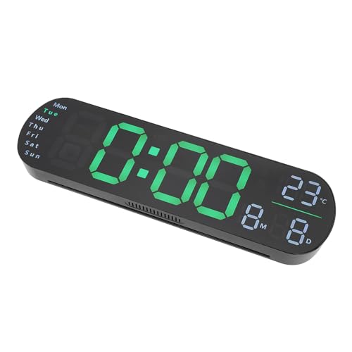 Acouto Digitale Wanduhr Großes Display mit Fernbedienung Auto Helligkeit LED 12 24H -Modus Grün oder auf Einer Dose Anmutige Digitale Wanduhr -Digital Große DisplayDigital (Green) von Acouto