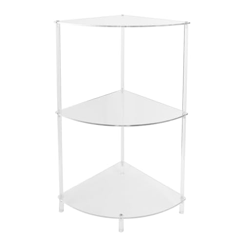 Acouto Ecknettisch, Acrylplatte Kleiner Endtisch, Moderner 3 -Tier -Nachttisch 50 Pfund Ladung für Wohnzimmer, Schlafzimmer, Kleine Räume von Acouto
