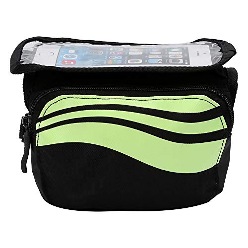 Acouto Haken- und Schleifen -Design Radsportrahmen Praktischer Reißverschluss Pocket Lime Green 1.2L Bike Enthusiast (Leuchtendes Grün) von Acouto