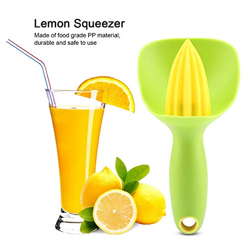 Acouto Kleiner Limettensuitenhandbuch Zitronenquieter, Leicht zu Blockierende Ergonomische Presse für Zitrusfrüchte mit Nicht Rutschfesten Griffen (GREEN) von Acouto