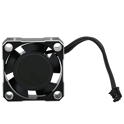 Acouto Langlebiger Aluminium ESC -Kühllüfter 32000 U/Min Hohe Geschwindigkeit für Fernbedienungsautos, TS120 TS160 TS120V2 TS160V2 ESC, Schwarzrot (schwarzes Silber) von Acouto