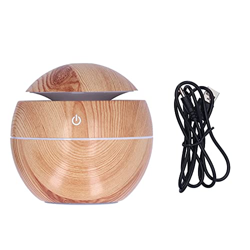 Acouto Luftbefeuchter, 130Ml Mini Luftbefeuchter USB Auto Luftbefeuchter Mit Pilzform Tragbare Mini Luftbefeuchter Umgebung Nachtlicht (Leichte Holzmaserung) von Acouto
