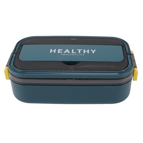 Acouto Lunchbox, 700 Ml Kapazität Lecksicherer Mikrowellen -Safe -Container, Ideal für Schulbüro mit Separaten Fächern für Einfache Trage, Japanischer Stil, 316 Edelstahl (Blau Grün) von Acouto