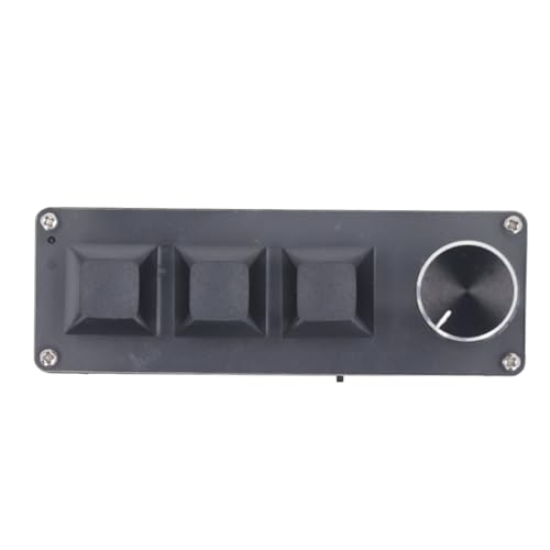 Acouto Makro-Tastatur, Programmierbare Tastatur, Anpassbarer Drehknopf mit Dual-Mode-Verbindung, 3 Tasten, USB 2,4 G, Kabellos, für Büroarbeit, Spiele, Medien von Acouto