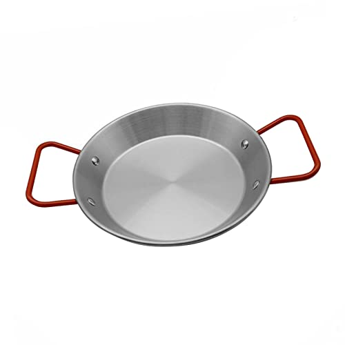 Acouto Meeresfrüchte Reis Pot Billding Verdickter Edelstahl Kochen Paella -Pfanne mit Griff für Gebratenes Hühnchen -Snack Rotes Griff 20 Cm/7,9 Zoll (20 cm) von Acouto