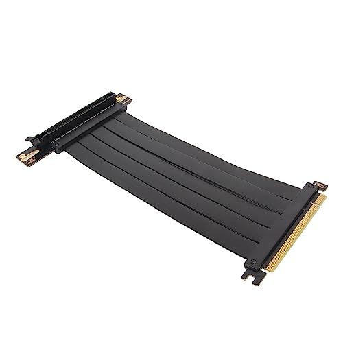 Acouto PCIE 4.0 X16 Riser-Kabel, Flexibler Hochgeschwindigkeits-Extender-Karten-Erweiterungsanschluss, 90-Grad-GPU-Verlöngerungskabel für RTX 4090 (Schwarz) von Acouto