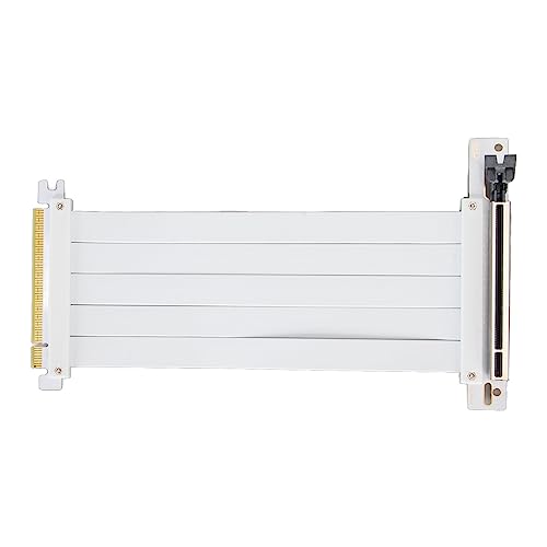 Acouto PCIE 4.0 X16 Riser-Kabel, Flexibler Hochgeschwindigkeits-Extender-Karten-Erweiterungsanschluss, 90-Grad-GPU-Verlöngerungskabel für RTX 4090 (Weiss) von Acouto