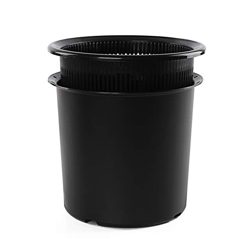 Acouto Plastik -Pflanzer -Topf, Atmungsaktueller Deformierter Proof Phalaenopsis Blütentopf für die Gärtung in der Heimat, Blumen -Kindergarten, mit Schalen, 8 cm 9 cm 10 cm Größe (Black) von Acouto