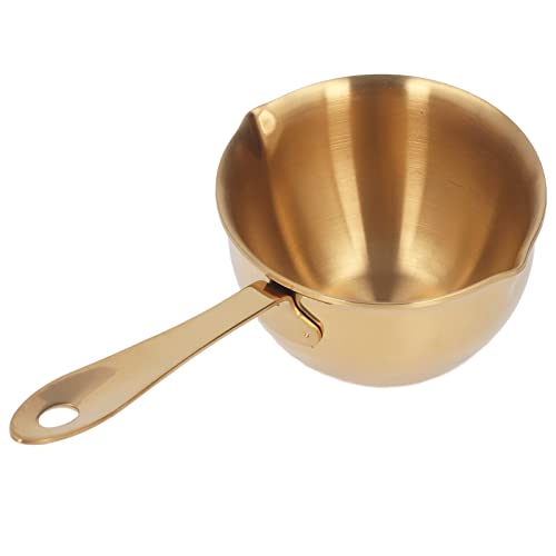 Acouto Professionelle Pfanne mit Heißem Öltuch aus Edelstahl mit Gusssputungen, 200 Ml Kapazität für Milchschokolade (GOLD) von Acouto