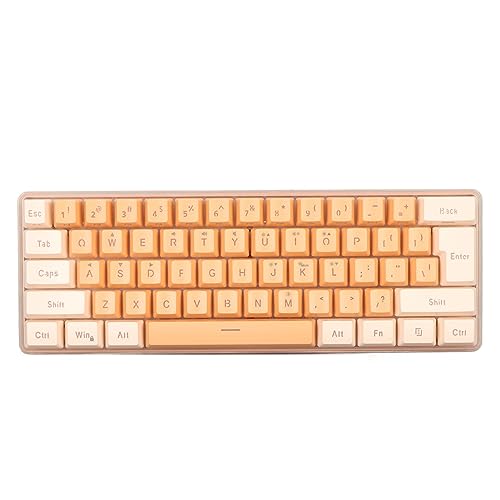 Acouto RGB Backlight 61 Tasten Compact Wired Gaming -Tastatur Imitierte Mechanische Technik mit UV -beschichteten Tastaturkaps, Plug -and -Play für Büro- und Heimnutzung (Gelb Orange) von Acouto
