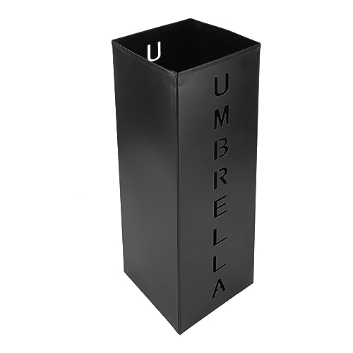 Acouto Regenschirm Standumbrel Regenschirm Ständer Rack Stehend Metallquadratirbrella Halter Eimer für Eingangsgüter Schwarz aus Pulverstahl Rustketumbrella Halter Standumbrella Ständer Rackhalter von Acouto