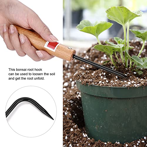 Acouto Robuster Eisen- und Buchen -Bonsai Wurzelhaken mit Bequemen Holzgriff Gartenwerkzeugen Bonsai Hookbonsai Wurzel Hookgardeding Toolsturdy Hookwowooden Griff Hook von Acouto