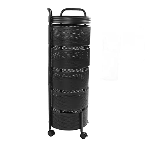 Acouto Rotierende Lagerregal Stabil 5 Ebenen Rundes Gemüse Stehend Regal für Küchen Wohnzimmer Kohlenstoffstahl Acouto Rotierende Lagerregal Stabil 5 Ebenen Rundes Gemüse Stehend Regal für Küchen Wohnzimmer Kohlenstoffstahl von Acouto