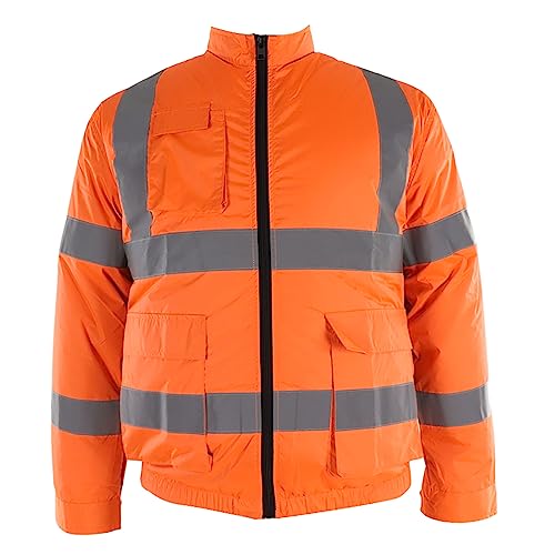 Acouto Schnurlose Lüfterjacke Reflektierende Sommerkühlung Lüfter Kleidung Kühlung Sonne Arbeit Kleidung Ärmel Weißer Fan Xxxl Fluoreszierende Orange Tage. Coole Hitzegefühl Fan Jacke -Cordless von Acouto