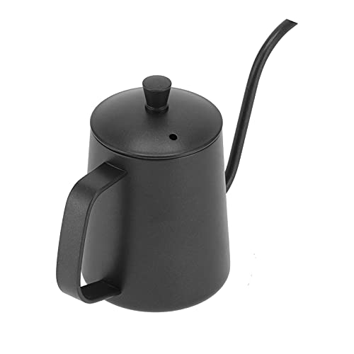 Schwanenhals-Kaffee, Acouto 350ml Wasserkocher 304 Edelstahl mit Langem Auslauf Teekanne Kaffeekessel für Zuhause Küche Büro Zuhause(Schwarz) von Acouto