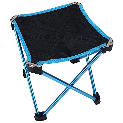 Acouto Tragbarer Klapphocker Aluminiumlegierungsfischerei Stuhl Outdoor Campingsitz SY Zum Außenbereich tragen. Tragbarer Angelstuhl Klapphocker Klappbarer Campingsitz Mini Tragbar (Blue) von Acouto