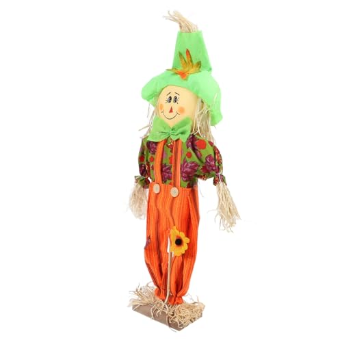 Acouto Vogelscheuche Figur Herbst Vogelscheuche Dekoration Thanksgiving für Garten 60 cm Höhe Frauen Rock Stehende Ist Hälfte Figurinegarden Dekor (Männer Hosen stehend Stil) von Acouto
