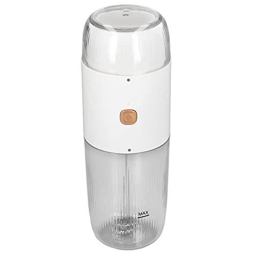 Aufschäumer, tragbarer 2-in-1 Milchaufschäumer mit Akku 1500 mAh ABS Materialkapazität 150 ml Multifunktions Kaffeemühle Flasche USB-Aufladung DC3.7V 45W (WHITE) von Acouto