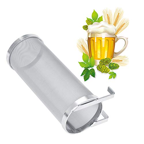 Biertrockentrichterfilter, 300-Mikron-Edelstahl, Hausgemachtes Bier, Hopfensieb mit Haken (10 * 25,5 cm) von Acouto