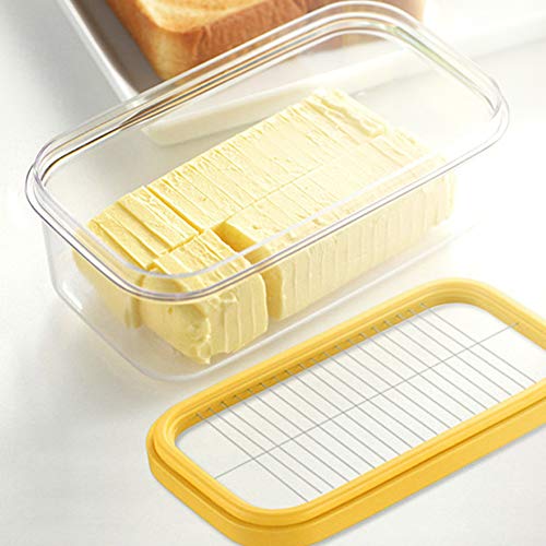 Butterbox Käsebehälter Keeper - Hergestellt aus hochwertigem Material, leicht zu schneiden, praktische Aufbewahrungsbox mit Schneidnetz, transparent und langlebig von Acouto
