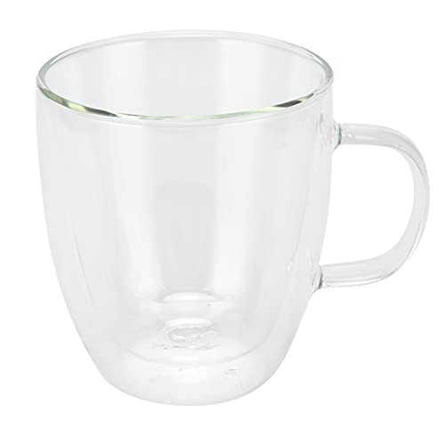 Doppelwandig, Tasse mit Henkel Transparente Glaskaffeetasse für Heiöe Kalte Getrönke Milchtee Isolierkaffeetassen für Getrönke Cappuccino Latte (350 ml) von Acouto