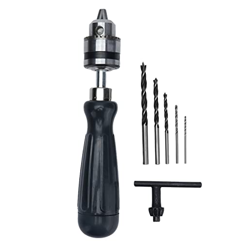 Handbohrer-Set, 0,6 bis 6 mm Kohlenstoffstahl, Handkurbelbohrmaschine, Mini-Handbohrer mit 5 Bits für Kunststoff, Holz, Schmuck, Harz und Muttern von Acouto