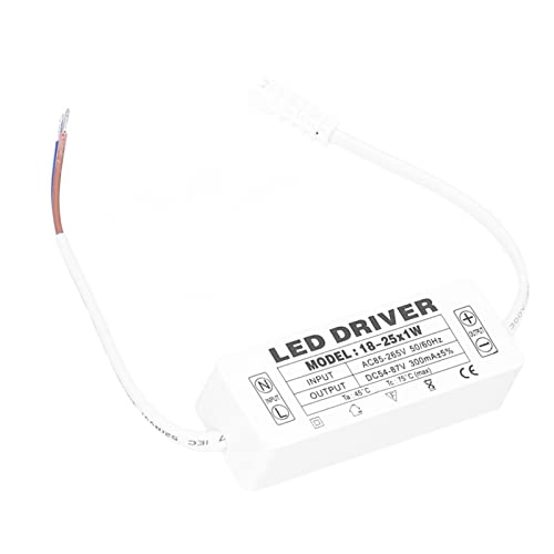 LED-Treiber 1 W LED-Treiber, 300 MA Konstantstrom, Kleine Grööe, Leicht zu Verstecken, DIY-Installation mit Hochwertigen Kabeln für 18-C25 ööW Lampenperlen von Acouto