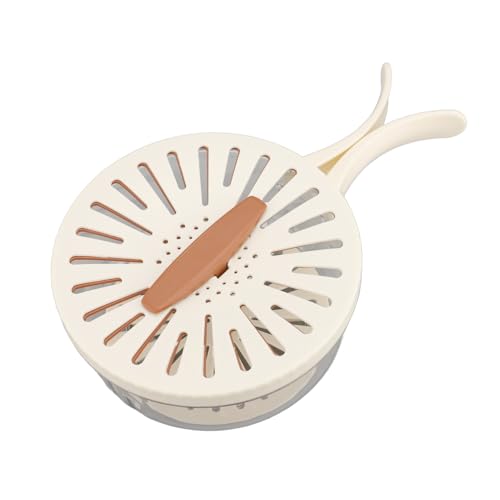 Multifunktionale Entwässerungsschale, Obst -Gemüse -Waschschüssel mit Faltbarem Deckelgriff, Doppelschichtkorb für die Lagerung von Lebensmitteln (BROWN) von Acouto