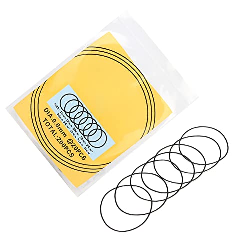 O-Ring, 200 Stück, Wasserdichte Gummidichtung, Uhrenrückdeckel, Dichtungen, Reparaturwerkzeug, O-Ring-Dichtungen, Dichtung für Uhren-Set, 0,6 Mm (0,5 mm wasserdichter Ring) von Acouto