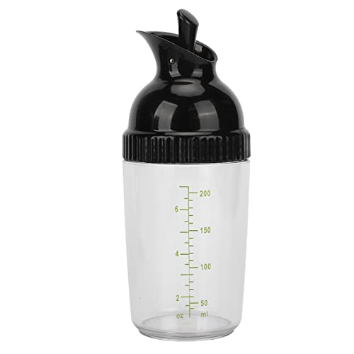 Salat-Dressing-Shaker, 200 Ml Salat-Dressing-Shaker BPA-frei Verhindert Auslaufen Salat-Dressing-Glas mit Deckel für die Küche (schwarz)(Schwarz) von Acouto