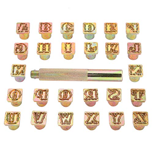 Stempel-Stanzer-Set, 13 Mm Metall-Stempel-Stanzer-Set, Vintage-Design, Alphabet, 26 Buchstaben, Werkzeug Zum Basteln von Acouto