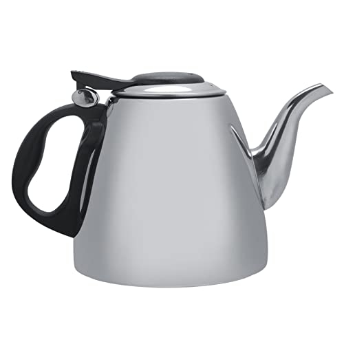 Teekanne aus Edelstahl, Teekanne, Wasserkocher, hitzebeständiger Griff, für Zuhause, Kaffee und Büro, 1,2 l/1,5 l (1,2 l) von Acouto