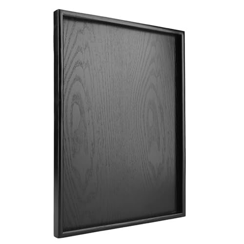 Tablett Rechteckige Form Massivholz Tee Kaffee Snacks Mahlzeiten Serviertablett Tellertabletts Holztablett Dekotablett Platte für Hotels Restaurants Cafés Kantinen Zuhause 40 x 30 cm von Acouto