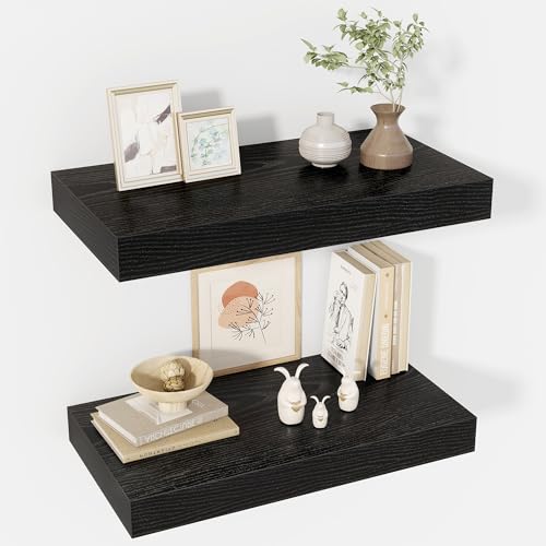 Acovy 61 cm schwebendes Regal, 30,5 cm tiefes Schweberegal zur Wandmontage, 61 cm Wandregale, rustikales tiefes Bücherregal, extra tiefes und dickeres Ausstellungsregal für Schlafzimmer, Wohnzimmer Acovy 61 cm schwebendes Regal, 30,5 cm tiefes Schweberegal zur Wandmontage, 61 cm Wandregale, rustikales tiefes Bücherregal, extra tiefes und dickeres Ausstellungsregal für Schlafzimmer, Wohnzimmer von Acovy