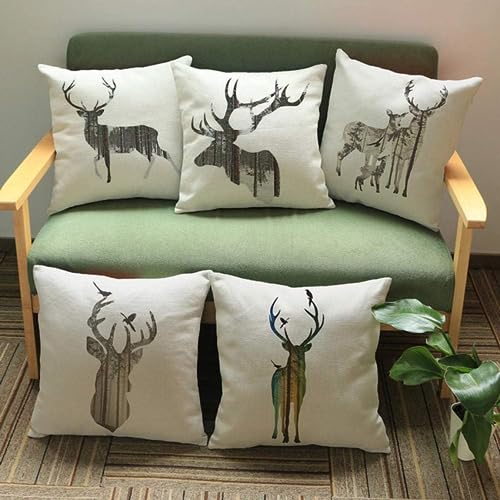 Acptxvh Kissenbezug Hirsch deko 5 Stück Weihnachten Dekoration Kissen deko Schlafzimmer Rentierkopf dekoratives Sofakissen Kissenbezug 45 x 45cm Acptxvh Kissenbezug Hirsch deko 5 Stück Weihnachten Dekoration Kissen deko Schlafzimmer Rentierkopf dekoratives Sofakissen Kissenbezug 45 x 45cm von Acptxvh