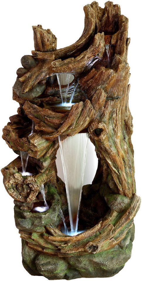 AcquaArte Gartenbrunnen Wasserfall KALLONI, Komplettset mit LED-Beleuchtung, Pumpe und Anschlussmaterial von AcquaArte