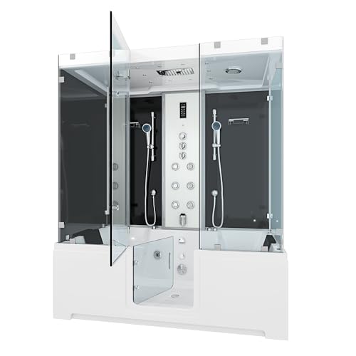 Kombination Badewanne Dusche K88-SW-TH-A-EC-SC-EA Duschtempel 180x100 cm Schlauchreinigung + Scheibenversiegelung Kombination Badewanne Dusche K88-SW-TH-A-EC-SC-EA Duschtempel 180x100 cm Schlauchreinigung + Scheibenversiegelung von AcquaVapore by Sandra Jentho