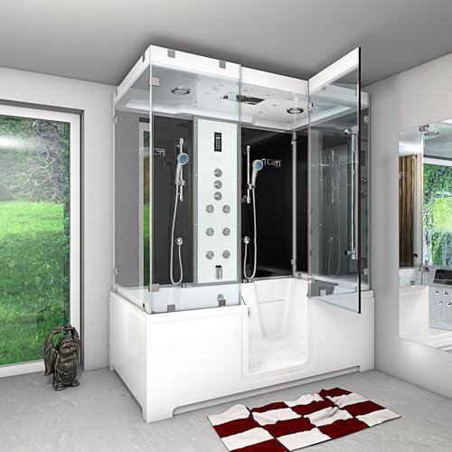 Kombination Badewanne Dusche K88-SW-TH-C-EC-EA Duschtempel 180x100 cm 2K Scheibenversiegelung Kombination Badewanne Dusche K88-SW-TH-C-EC-EA Duschtempel 180x100 cm 2K Scheibenversiegelung von AcquaVapore by Sandra Jentho