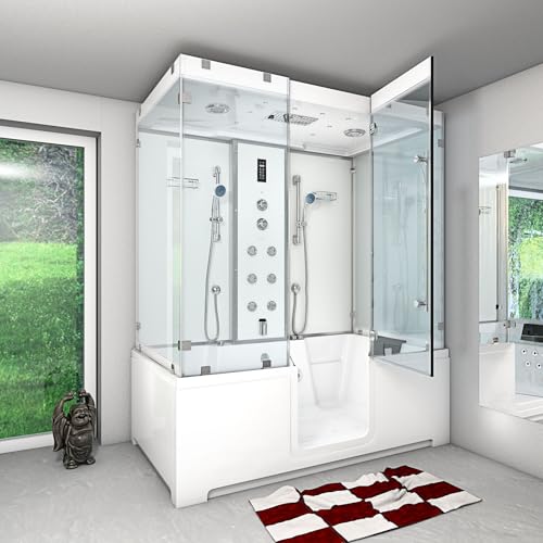 Kombination Badewanne Dusche K88-WS-EH-C-EC-EA Duschtempel 180x100 cm 2K Scheibenversiegelung Kombination Badewanne Dusche K88-WS-EH-C-EC-EA Duschtempel 180x100 cm 2K Scheibenversiegelung von AcquaVapore by Sandra Jentho