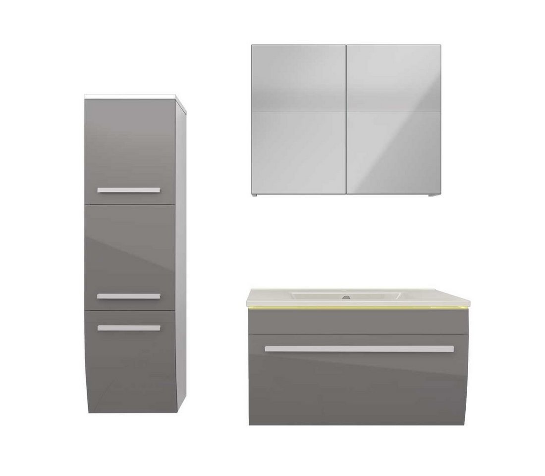 AcquaVapore Badmöbel-Set Badmöbel Set Gently 3 V2-L Weiß/Grau 70 cm mit 1x5W LED / Energiebox, (inklusive Duschwanne), Integrierte Lampe, Integrierte Steckdose, Spiegel, Höhenverstellbar, L AcquaVapore Badmöbel-Set Badmöbel Set Gently 3 V2-L Weiß/Grau 70 cm mit 1x5W LED / Energiebox, (inklusive Duschwanne), Integrierte Lampe, Integrierte Steckdose, Spiegel, Höhenverstellbar, L von AcquaVapore