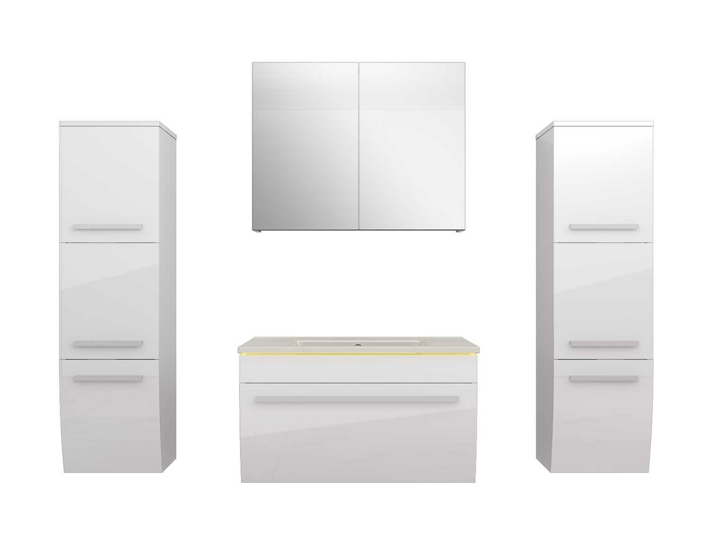 AcquaVapore Badmöbel-Set Badmöbel Set Gently 3 V2-L Weiß Waschtisch 70 cm 5W LED / Energiebox, (inklusive Duschwanne), Integrierte Lampe, Integrierte Steckdose, Spiegel, Höhenverstellbar, L AcquaVapore Badmöbel-Set Badmöbel Set Gently 3 V2-L Weiß Waschtisch 70 cm 5W LED / Energiebox, (inklusive Duschwanne), Integrierte Lampe, Integrierte Steckdose, Spiegel, Höhenverstellbar, L von AcquaVapore