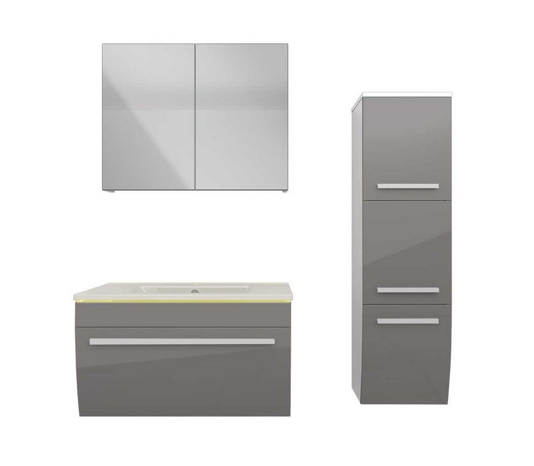 AcquaVapore Badmöbel-Set Badmöbel Set Gently 3 V2-R Weiß/Grau 70 cm mit 1x5W LED / Energiebox, (inklusive Duschwanne), Integrierte Lampe, Integrierte Steckdose, Spiegel, Höhenverstellbar, L AcquaVapore Badmöbel-Set Badmöbel Set Gently 3 V2-R Weiß/Grau 70 cm mit 1x5W LED / Energiebox, (inklusive Duschwanne), Integrierte Lampe, Integrierte Steckdose, Spiegel, Höhenverstellbar, L von AcquaVapore