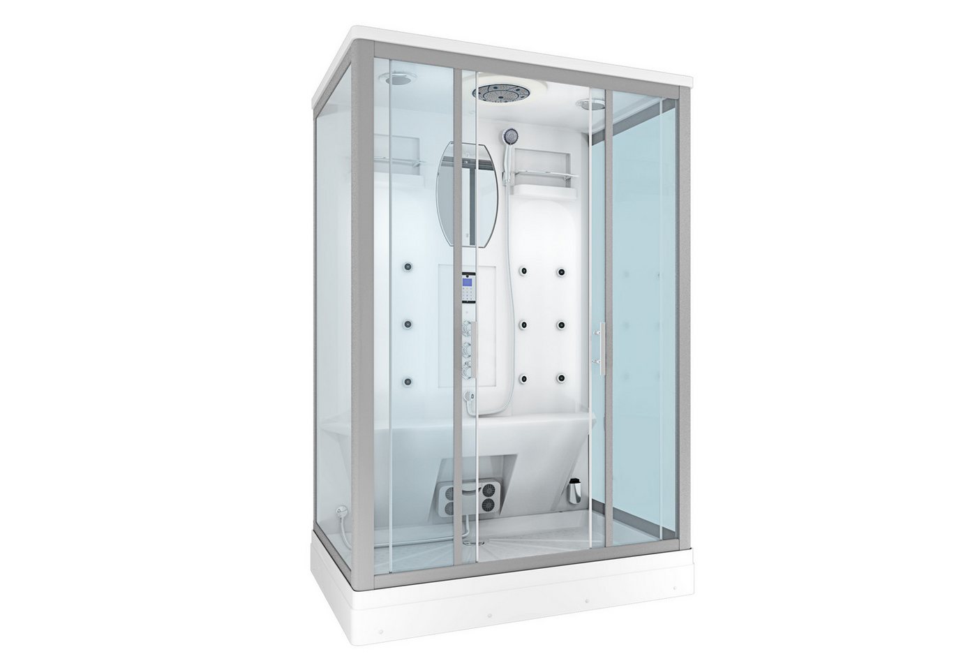 AcquaVapore Dampfdusche Dampfdusche Sauna Dusche D27-TH-ALL 140x90 cm, Sicherheitsglas ESG, inklusive Duschwanne, Höhenverstellbar, Mit Bauanleitung, Mit Beleuchtung, Mit Spiegel, Gehä AcquaVapore Dampfdusche Dampfdusche Sauna Dusche D27-TH-ALL 140x90 cm, Sicherheitsglas ESG, inklusive Duschwanne, Höhenverstellbar, Mit Bauanleitung, Mit Beleuchtung, Mit Spiegel, Gehä von AcquaVapore