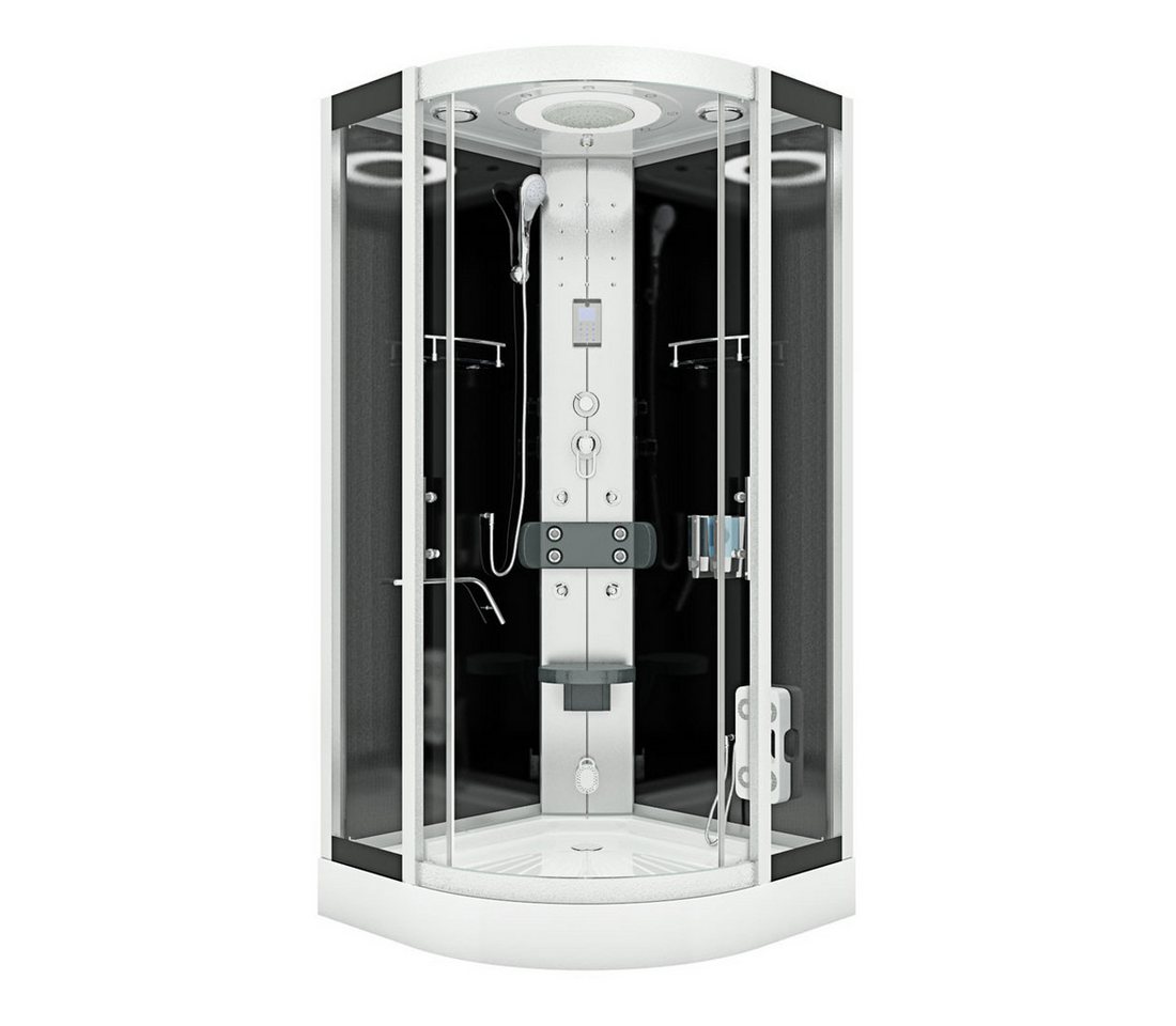 AcquaVapore Dampfdusche Dampfdusche Duschkabine D58-13T2-ALL sw 90x90, Sicherheitsglas ESG, inklusive Duschwanne von AcquaVapore