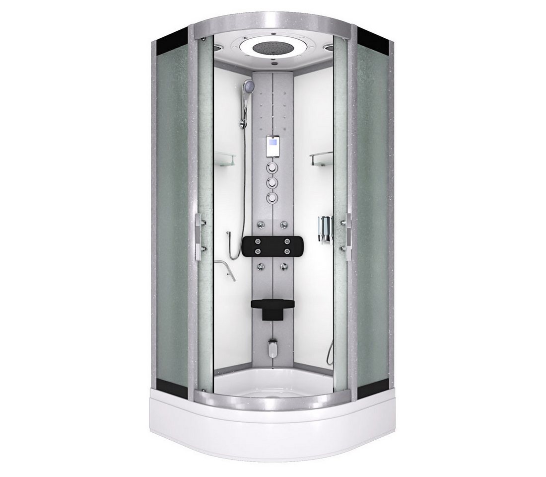 AcquaVapore Dampfdusche Dampfdusche Duschkabine D58-50M3-ALL Weiß 90x90, Sicherheitsglas ESG, inklusive Duschwanne von AcquaVapore
